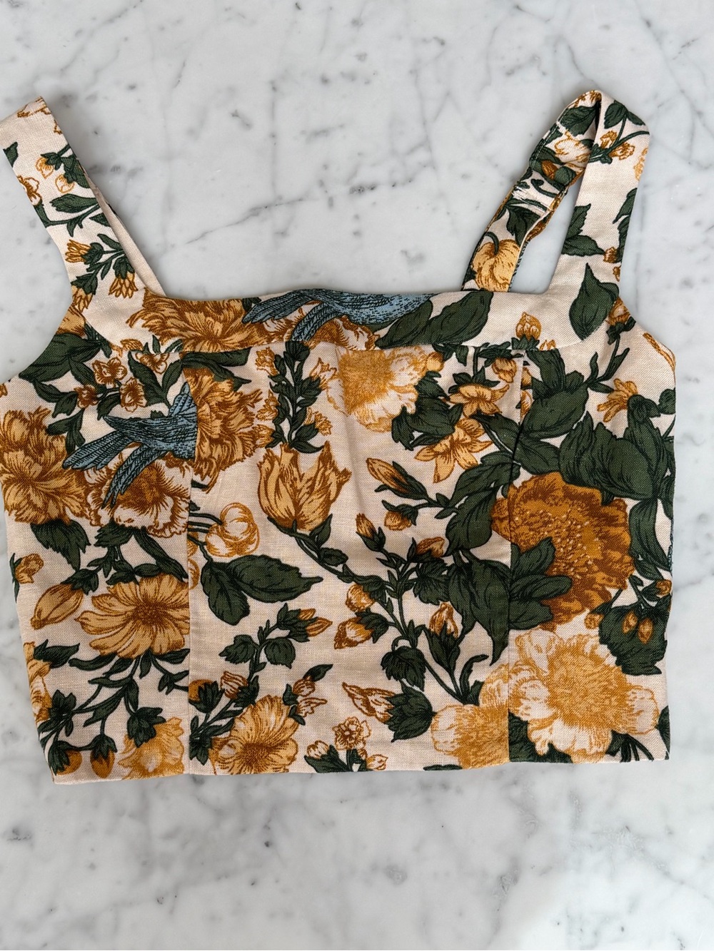 Abercrombie & Fitch Floral Square Neck Crop Top - NWT - Picture 3 of 5